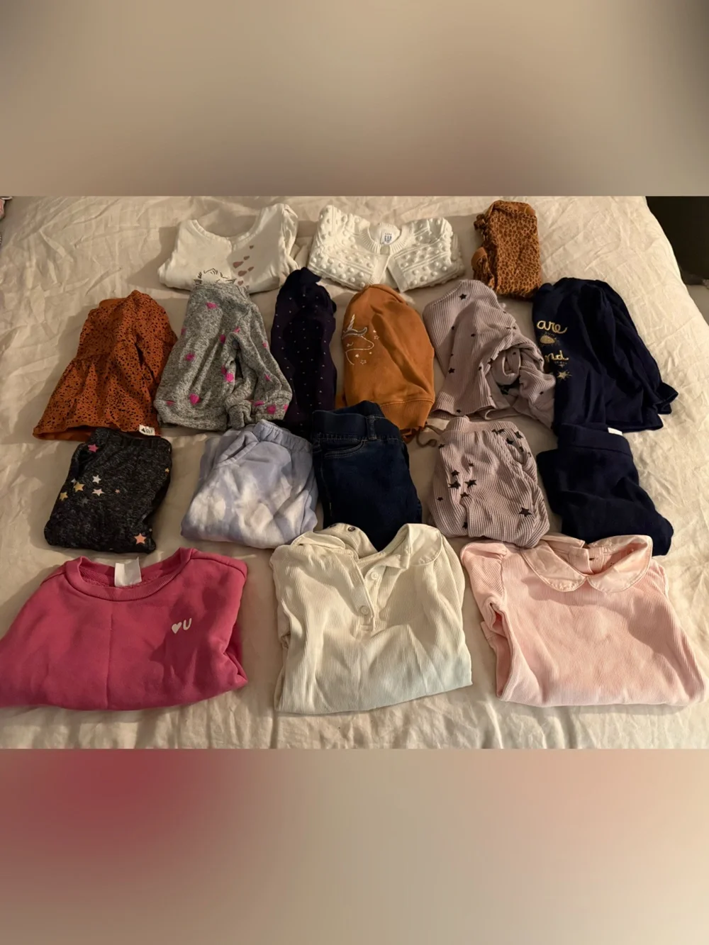 GAP Kids Mixed Color Tops & Sweatshirts Pack - Pink, White, Navy, Brown